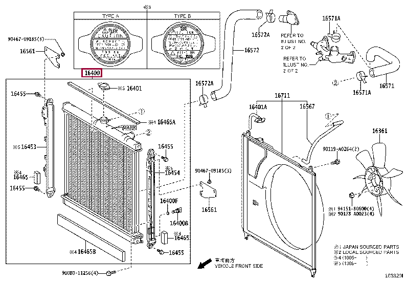 164000S010: Радиатор охлаждения двигателя Тойота