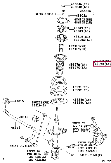 Амортизатор передний левый 48520-80337 (номер toyota 4852080337)