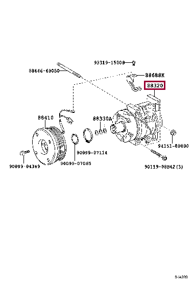 883206A410: компрессор кондиционера Тойота