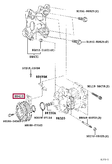 Шкив компрессора кондиционера (муфта) 88410-0N010 (номер toyota 884100N010)