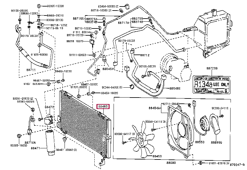 CONDENSER ASSY COOLER 88460 16510 номер toyota 8846016510
