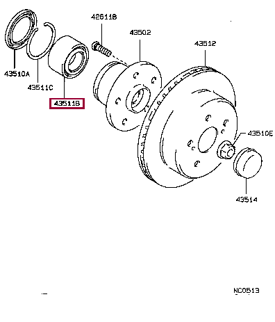 9036932003: BEARING (FOR FRONT AXLE HUB) Тойота