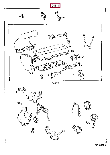 GASKET KIT, ENGINE OVERHAUL 04111-74592 (номер toyota 0411174592)