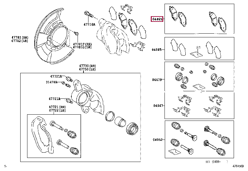044650K100: PAD KIT, DISC BRAKE, FRONT Тойота