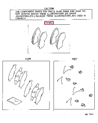 0446525020: PAD KIT, DISC BRAKE, FRONT Тойота