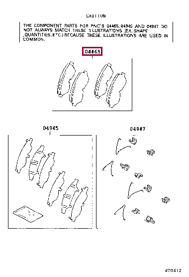 0446535061: PAD KIT, DISC BRAKE, FRONT Тойота