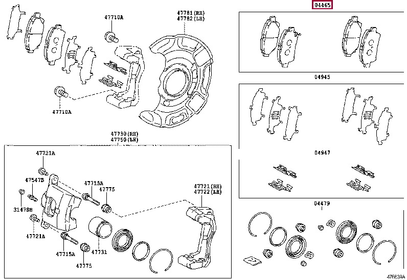 0446574030: PAD KIT, DISC BRAKE, FRONT Тойота