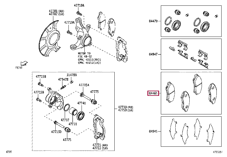 04465BZ280: PAD KIT, DISC BRAKE, FRONT Тойота