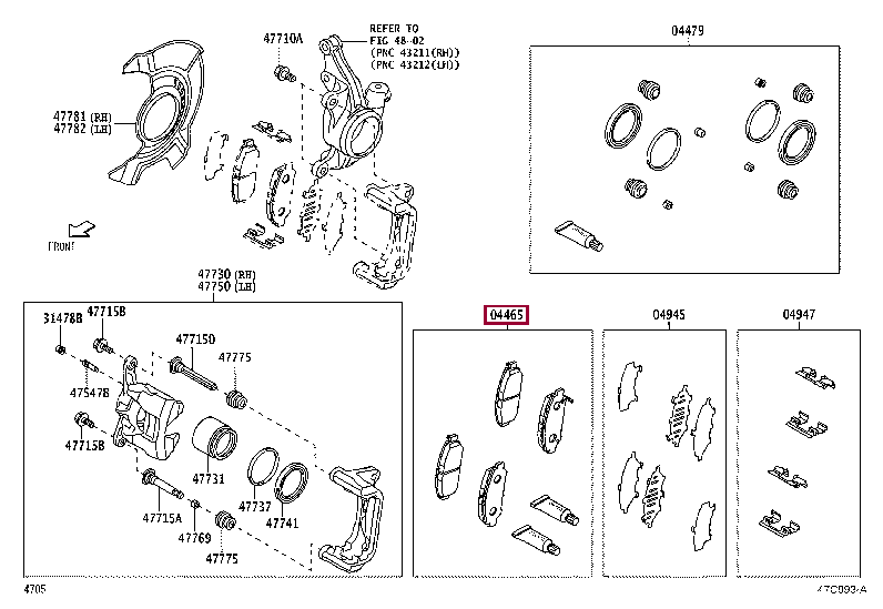 04465BZ300: PAD KIT, DISC BRAKE, FRONT Тойота