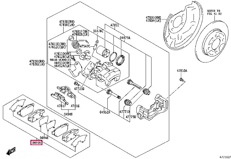 04466WC002: PAD KIT, DISC BRAKE, REAR Тойота