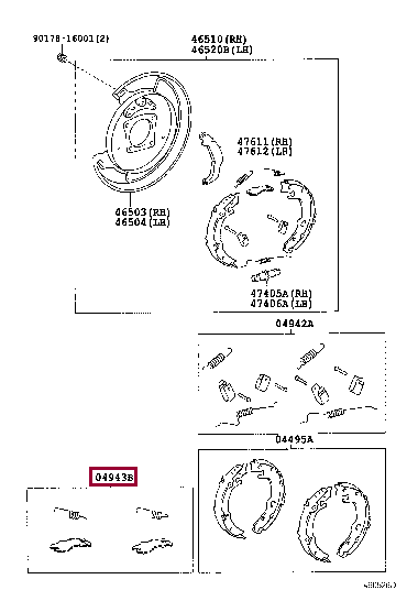 ADJUSTER KIT, PARKING BRAKE 04943-05100 (номер toyota 0494305100)