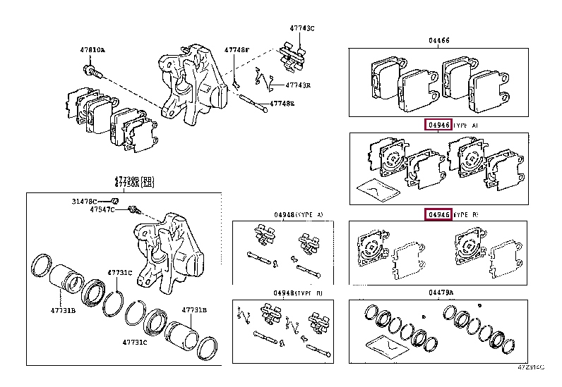 SHIM KIT, ANTI SQUEAL(FOR REAR DISC BRAKE) 04946-30071 (номер toyota 0494630071)