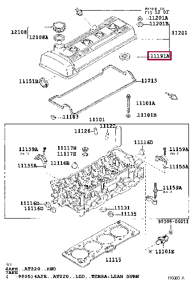 GASKET(FOR SPARK PLUG TUBE) 11193-76020 (номер toyota 1119376020)