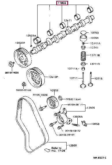 BEARING SET, CAMSHAFT 11802-54021 (номер toyota 1180254021)