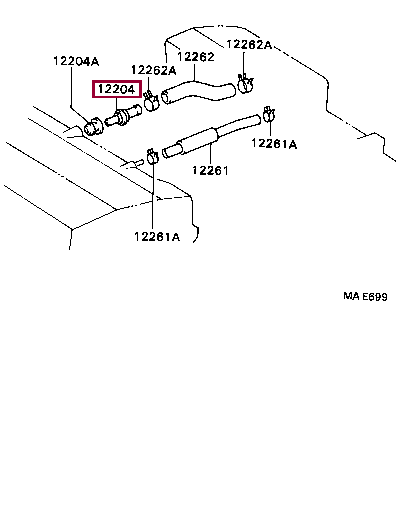 VALVE SUB-ASSY, VENTILATION 12204-15050 (номер toyota 1220415050)