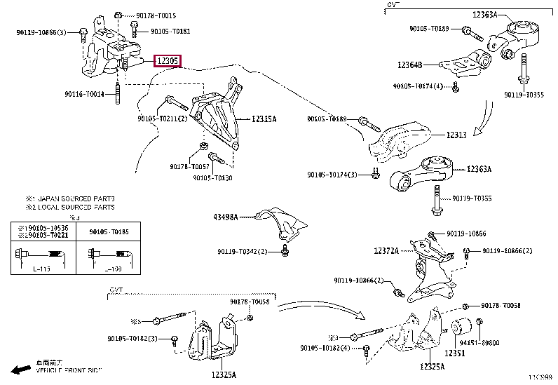 123050Y180: INSULATOR SUB-ASSY, ENGINE MOUNTING, RH Тойота