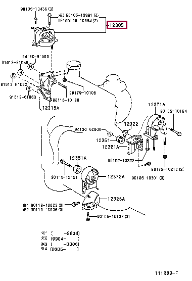 1230523010: INSULATOR SUB-ASSY, ENGINE MOUNTING, RH Тойота