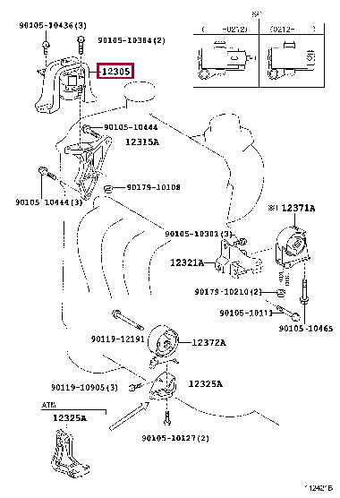 1230533030: INSULATOR SUB-ASSY, ENGINE MOUNTING, RH Тойота