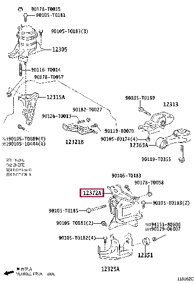 123720M130: INSULATOR, ENGINE MOUNTING, LH(FOR TRANSVERSE ENGINE) Тойота