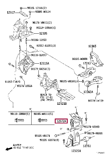 123720N090: INSULATOR, ENGINE MOUNTING, LH(FOR TRANSVERSE ENGINE) Тойота
