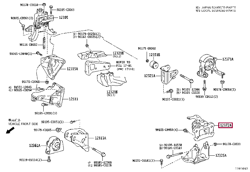 123720T530: INSULATOR, ENGINE MOUNTING, LH(FOR TRANSVERSE ENGINE) Тойота