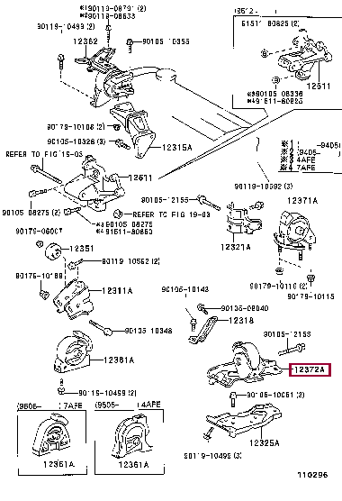 1237216251: INSULATOR, ENGINE MOUNTING, LH(FOR TRANSVERSE ENGINE) Тойота