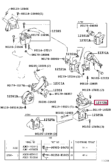 1237228150: INSULATOR, ENGINE MOUNTING, LH(FOR TRANSVERSE ENGINE) Тойота