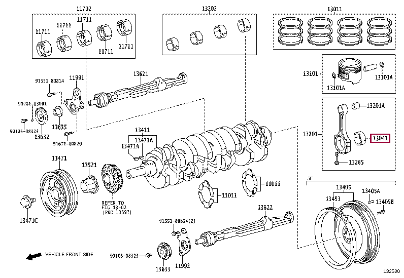 BEARING, CONNECTING ROD 13041-75070-04 (номер toyota 130417507004)