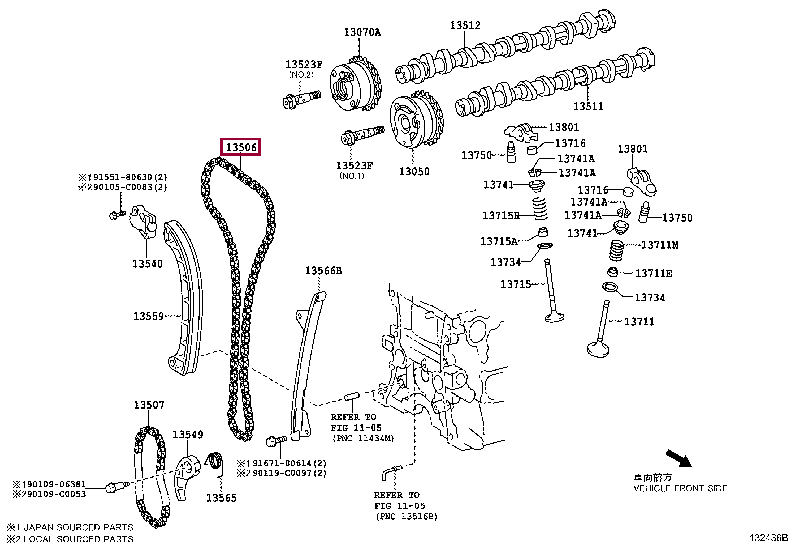 135060Y050: CHAIN SUB-ASSY Тойота
