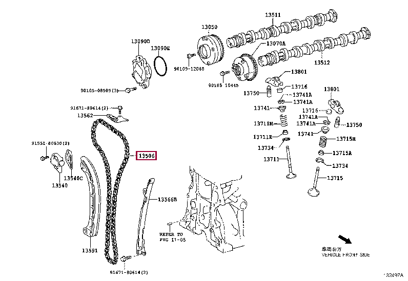 135060Y060: CHAIN SUB-ASSY Тойота