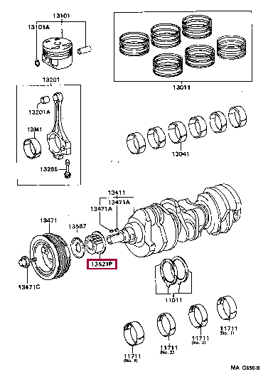 PULLEY, CRANKSHAFT TIMING 13521-20020 (номер toyota 1352120020)