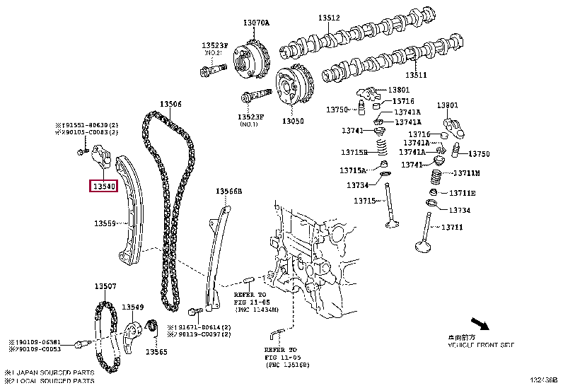 135400Y040: TENSIONER ASSY, CHAIN, NO.1 Тойота