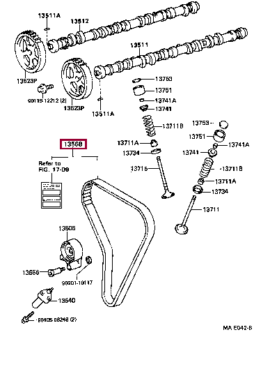 Ремень ГРМ 13568-49065 (номер toyota 1356849065)