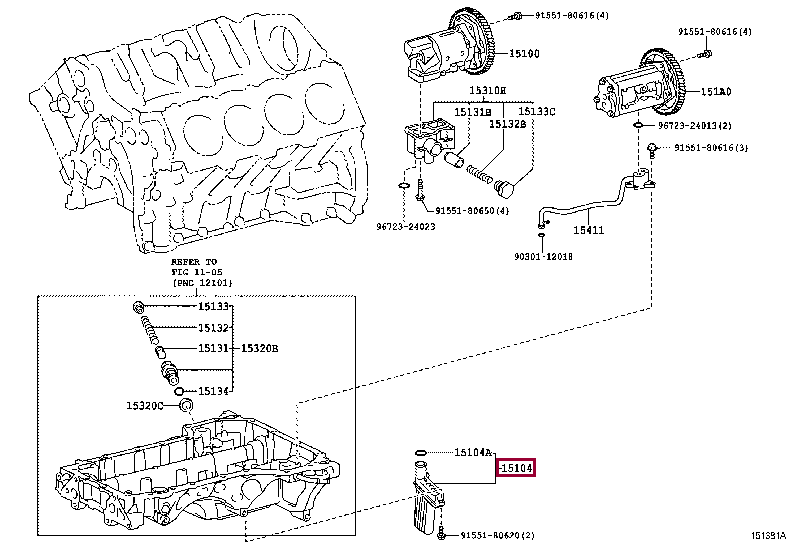 STRAINER SUBASSY, OIL 1510451030 (номер toyota 1510451030)