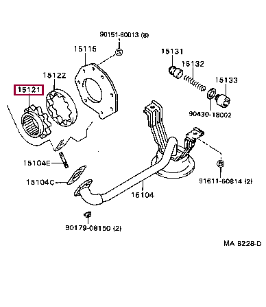 GEAR, OIL PUMP DRIVE 15121-54020 (номер toyota 1512154020)
