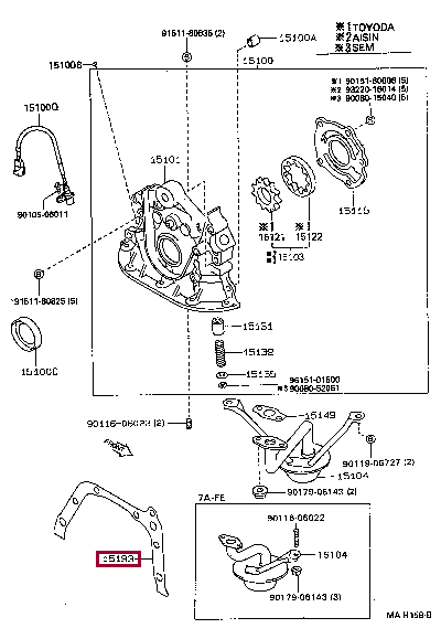 GASKET, OIL PUMP 15197-16030 (номер toyota 1519716030)