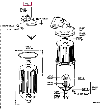 FILTER ASSY, OIL 15601-33021 (номер toyota 1560133021)