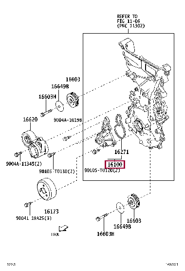 16100B9421: PUMP ASSY, ENGINE WATER Тойота