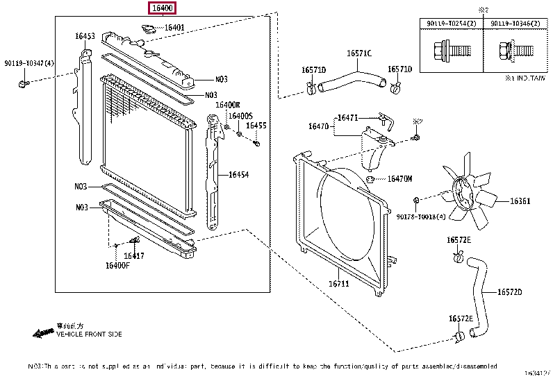 164000C310: RADIATOR ASSY Тойота