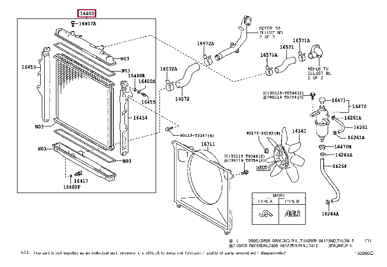 164000L220: RADIATOR ASSY Тойота