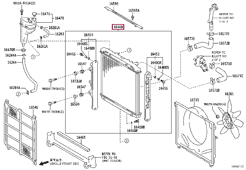 164000L362: радиатор двигателя Тойота