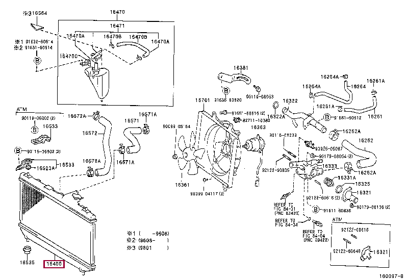 1640011790: RADIATOR ASSY Тойота