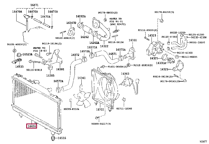 1640016800: RADIATOR ASSY Тойота