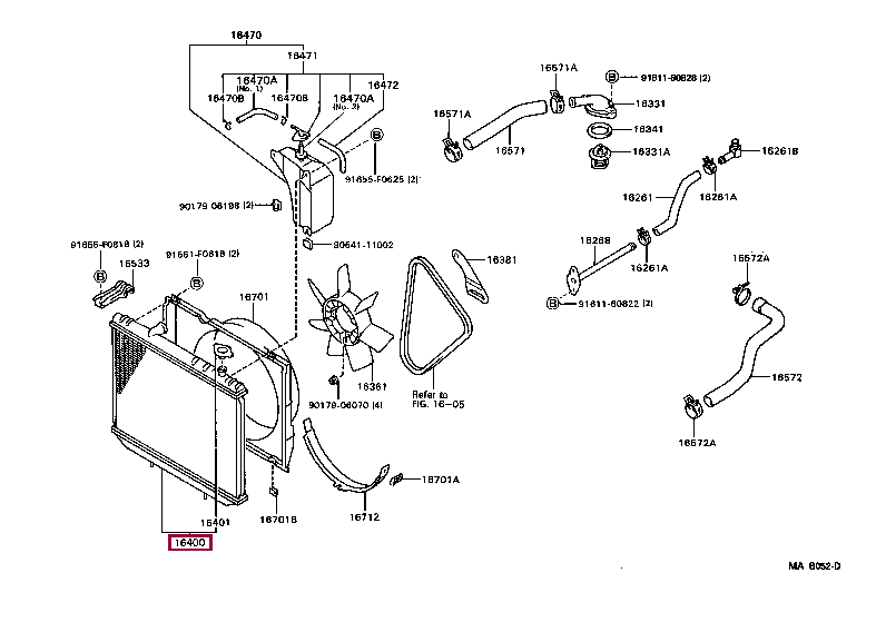 1640035450: RADIATOR ASSY Тойота