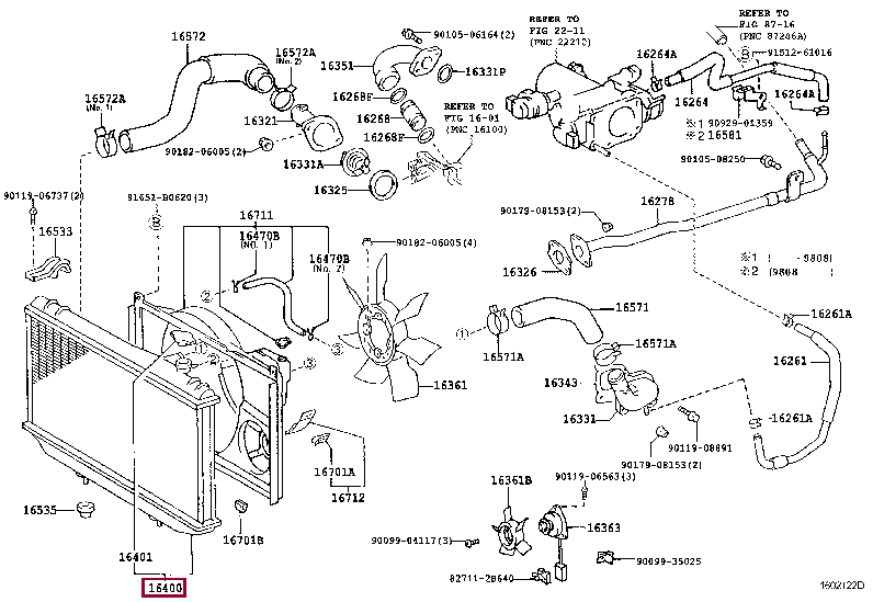 1640046500: RADIATOR ASSY Тойота