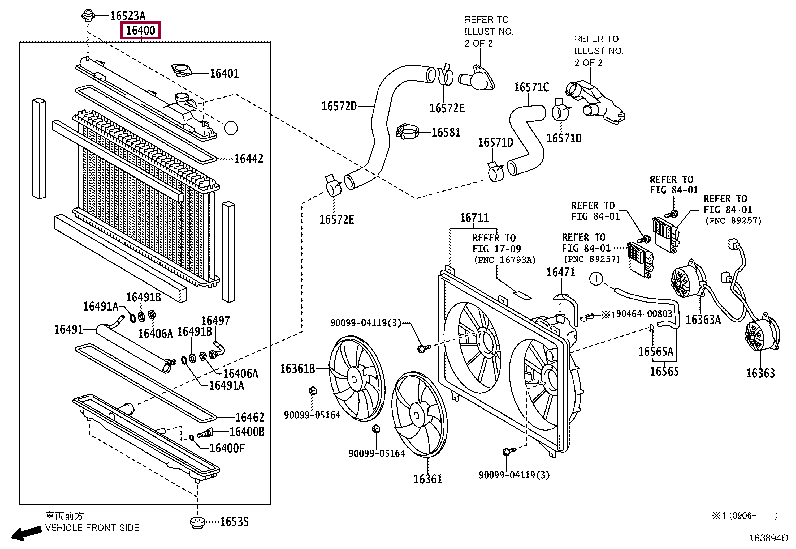1640050390: RADIATOR ASSY Тойота