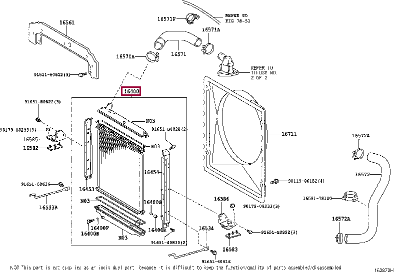 1640078B80: RADIATOR ASSY Тойота