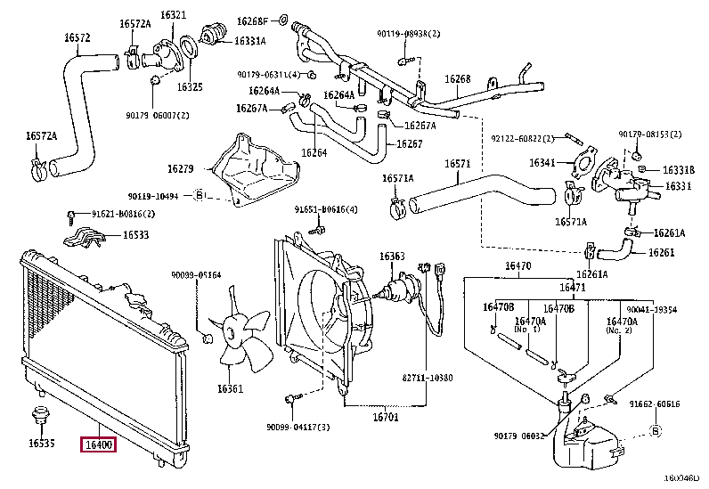 164007A070: RADIATOR ASSY Тойота