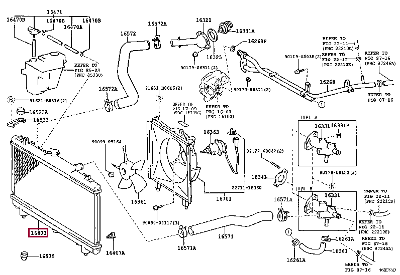 164007A580: RADIATOR ASSY Тойота