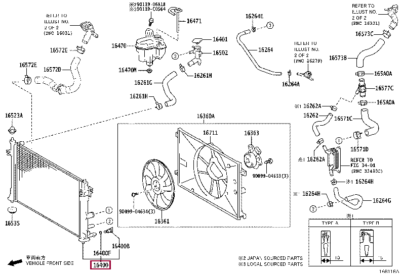 16400F2100: RADIATOR ASSY Тойота